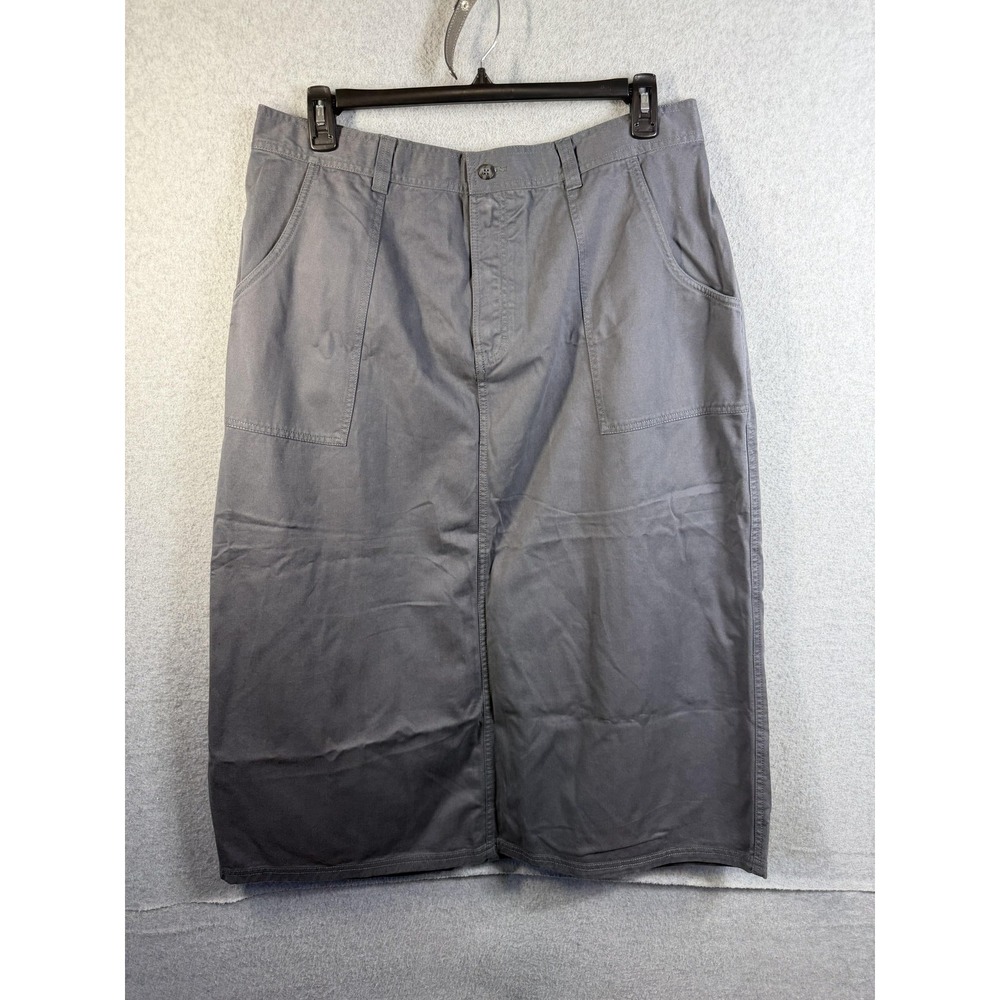 Cabela's Skirt Womens 20 Gray Cotton Twill Midi Straight Pockets Casual Utility